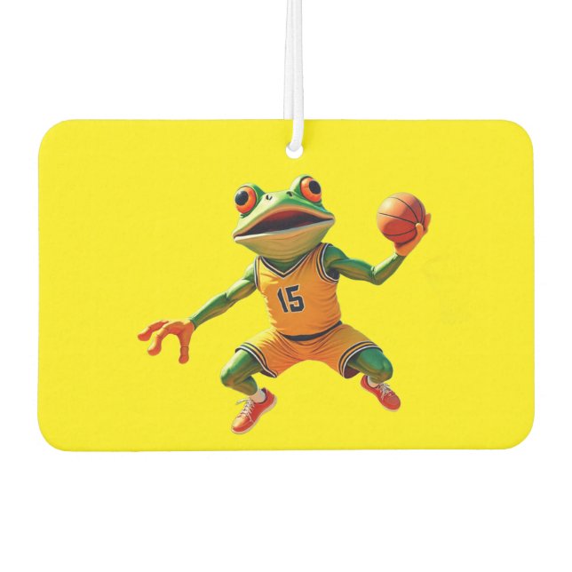 Ambientador Basketball Frog yellow car air freshener (Anverso)