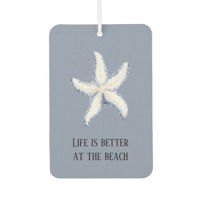 Ambientador Beach Blue White Starfish Quote (Anverso)