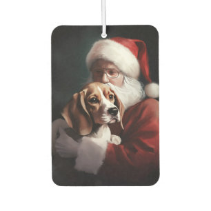 Ambientador Beagle con Santa Claus Festivo de Navidad