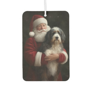 Ambientador Bernedoodle con la Fiesta de Santa Claus Navidad 