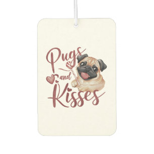 Ambientador Besos de perro .Pugs & Kisses Watercolor Tee