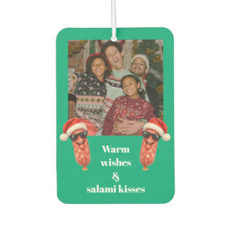 Ambientador Besos divertidos de salami foto familiar navidad