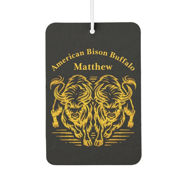 Ambientador Bison dorado cruza las llanuras al atardecer (Anverso)