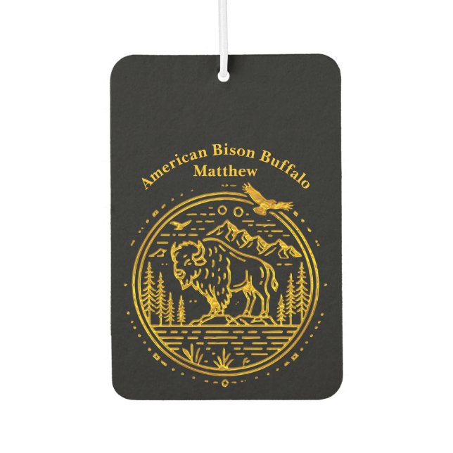 Ambientador Bison se para majestuosamente en un paisaje natura (Anverso)