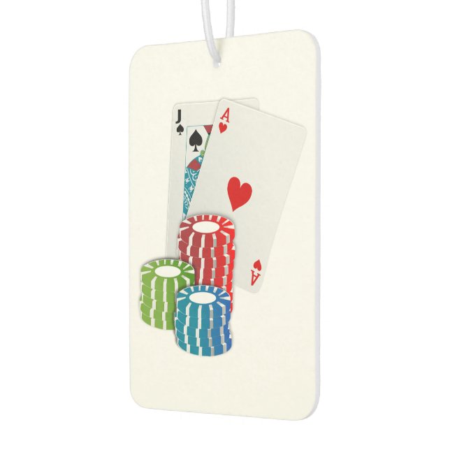 Ambientador Blackjack con fichas de póker (Izquierda)