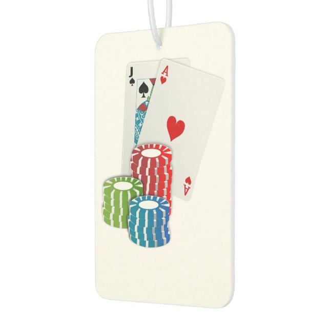 Ambientador Blackjack con fichas de póker (Izquierda)