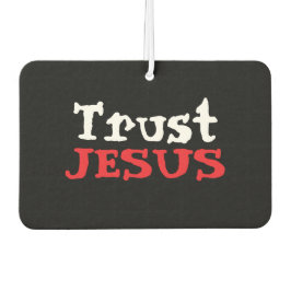 Ambientador Blanco negro rojo "Trust JESUS" cristiano
