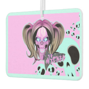 Ambientador Blox3dnyc.com Diseño de dama malvada. Rosa/Cian.