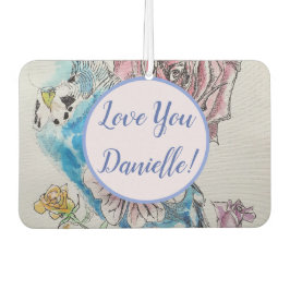 Ambientador Blue Budgie corazón floral Flor Aire de coches Fre