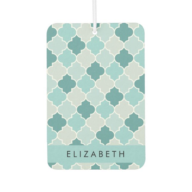 Ambientador Blue Moroccan Trellis, Quatrefoil, tu nombre (Anverso)