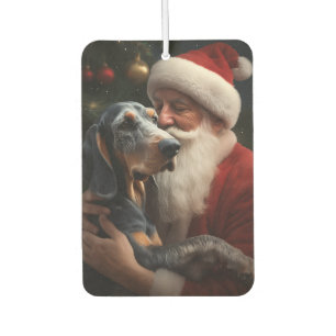 Ambientador Bluetick Coonhound con Santa Claus Navidad