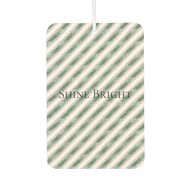 Ambientador Blush Pink Green Glitter Stripes Christmas   (Anverso)