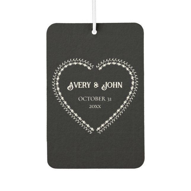 Ambientador Boda gótico minimalista negro y blanco (Anverso)