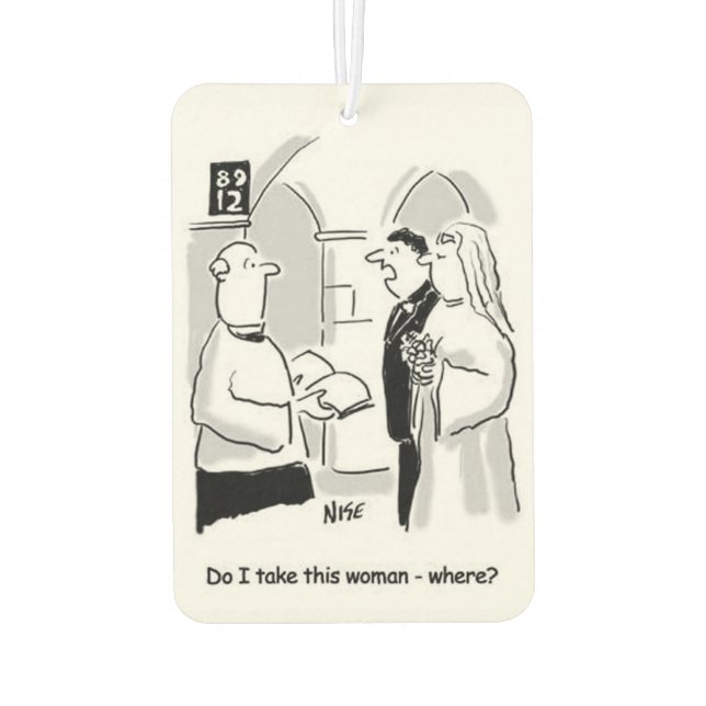 Ambientador Boda. Groom pregunta "¿Llevo a esta mujer?" ¿Dónde (Reverso)