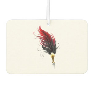 Ambientador Bolígrafo pluma roja con plumilla dorada