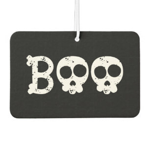 Ambientador Boo de cráneo negro y blanco