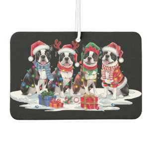 Ambientador Boston Terrier Santa hat rivaliza con Navidades el