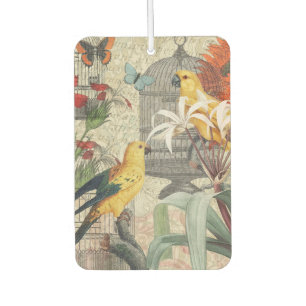 Ambientador Botánico Vintage Pájaro Naturaleza Antiguo Tropica