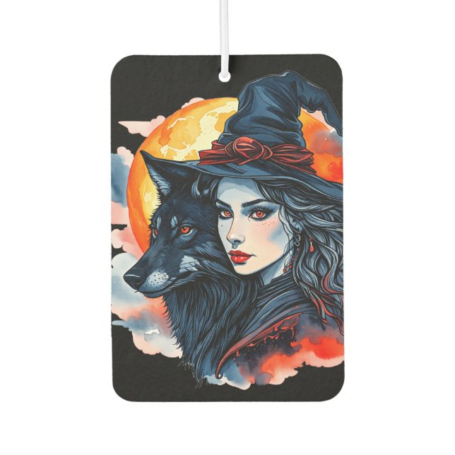 Ambientador Bruja con lobo - Halloween Fan Fun 2 (Anverso)