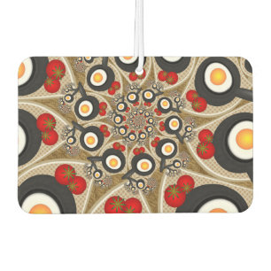 Ambientador Brunch Fractal Art Comida divertida, Tomates, Huev