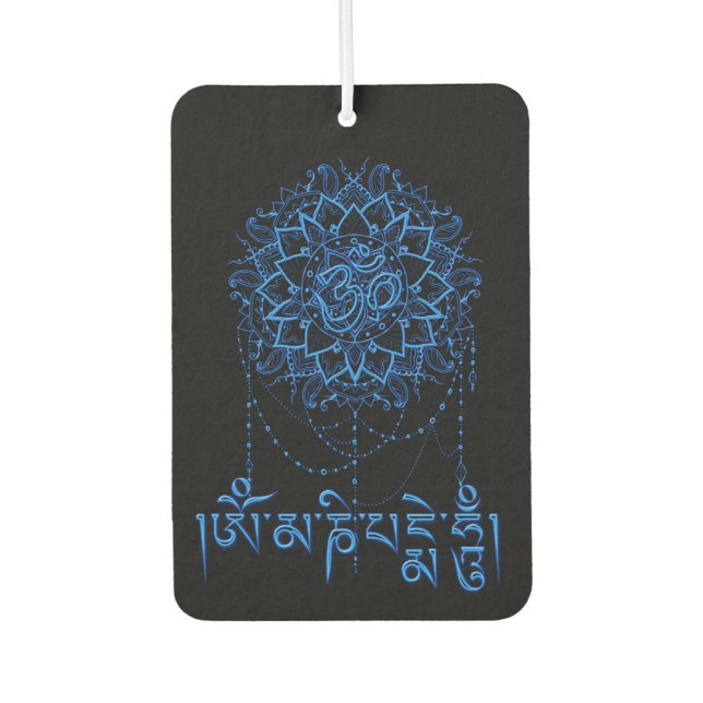 Ambientador Buddhism Mani Mantra In Blue With Mandala (Anverso)