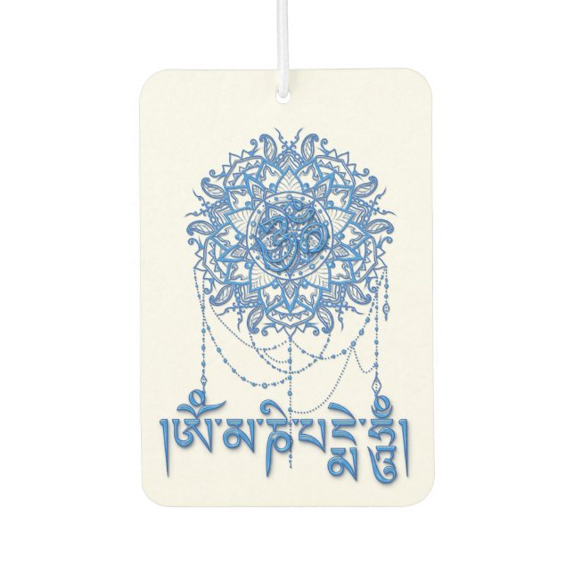 Ambientador Buddhism Mani Mantra In Blue With Mandala (Anverso)