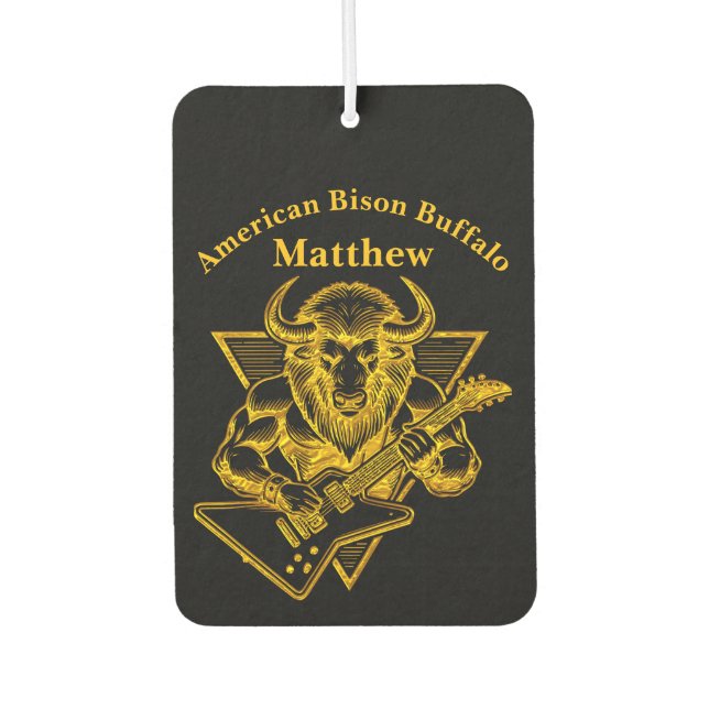 Ambientador Búfalo de oro tocando la guitarra (Anverso)