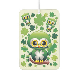 Ambientador Búho Bebé Lindo St Patrick Dibujo Animado