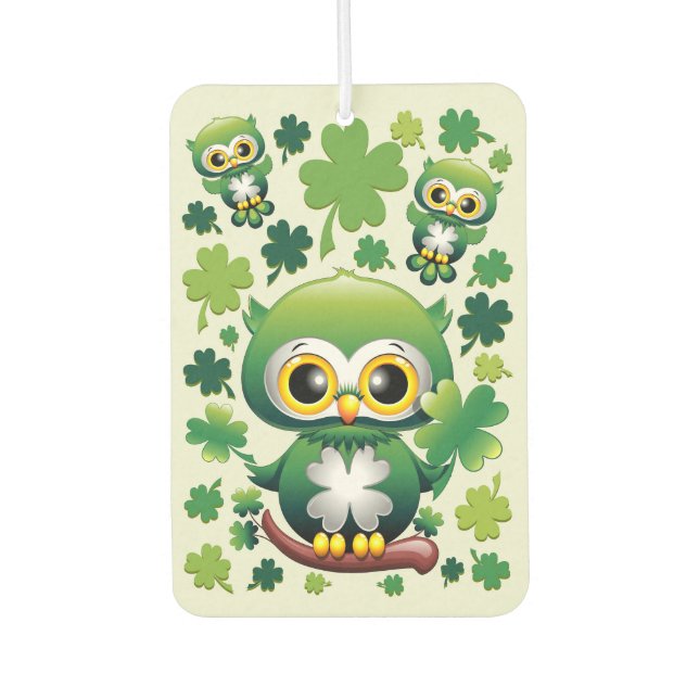 Ambientador Búho Bebé Lindo St Patrick Dibujo Animado (Anverso)