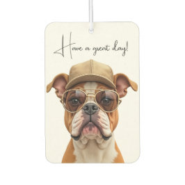 Ambientador Bulldog con gorra beige