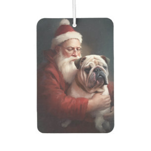 Ambientador Bulldog con Santa Claus Festivo Navidad