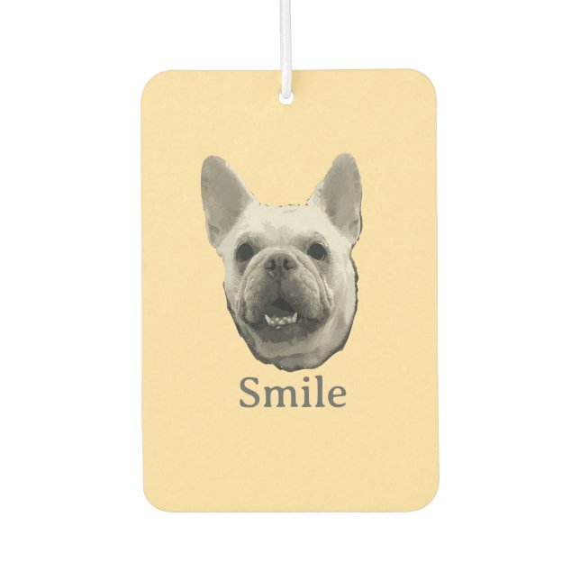 Ambientador Bulldog Francés Beige Sonriente (Anverso)