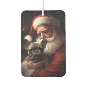 Ambientador Bulldog Francés con Santa Claus Navideño Festivo