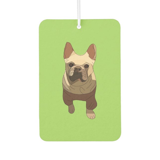 Ambientador Bulldog Francés, Verde Lima (Anverso)
