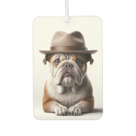 Ambientador Bulldog Usando un Fedora