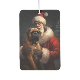 Ambientador Bullmastiff con Santa Claus Navideño Festivo
