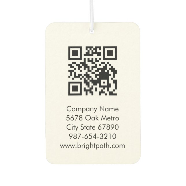Ambientador Business QR Code Logo Name Contact Black White  (Anverso)