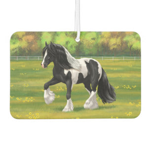 Ambientador Caballo de Vanner de Black Pinto Piebald Gypsy