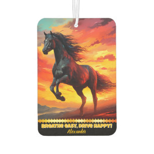 Ambientador "Caballo negro corriendo al atardecer