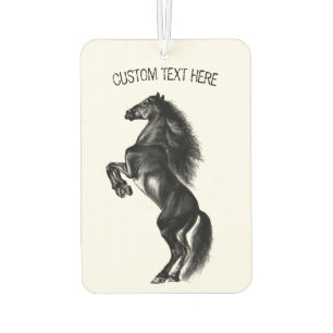 Ambientador Caballo salvaje negro vertical - Dibujo negro y bl