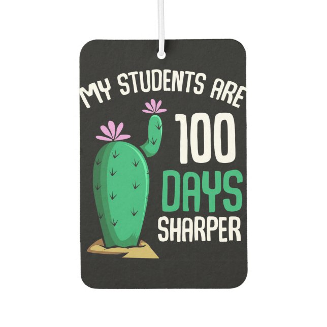 Ambientador Cactus Mis Estudiantes Son 100 Días (Anverso)