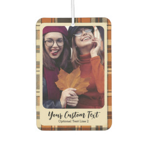 Ambientador Caída Rustic Plaid Autumt Personalizado 2 Photo Ca
