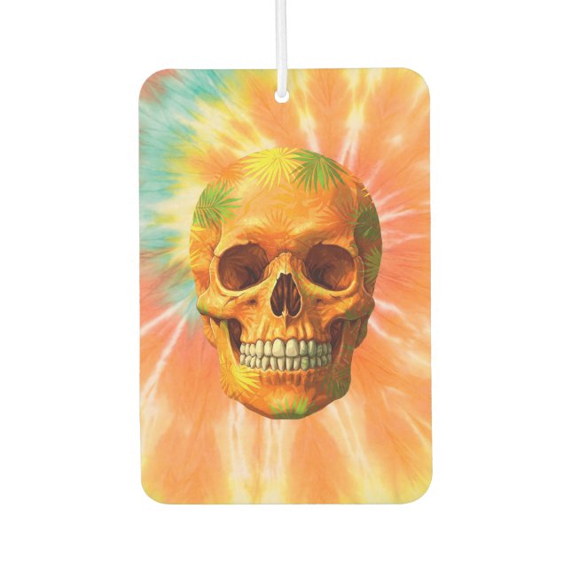 Ambientador Calavera sicodélica Tie-Dye Air Freshener (Anverso)