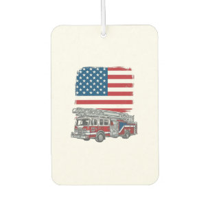 Ambientador Camión de bomberos patriótico camiseta vintage ban