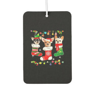 Ambientador Camiseta clásica de perro de Navidad luces Chihuah