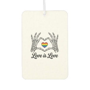Ambientador Camiseta Corazón Arcoíris Manos Esqueleto El Amor 