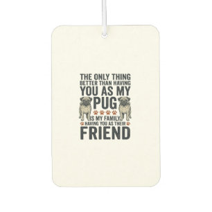 Ambientador Camiseta de grabado vintage amigo familia Pug dive