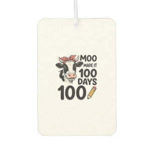 Ambientador Camiseta de vaca de 100 días Diseño de escuela de 