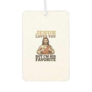 Ambientador Camiseta divertida de fe vintage Jesús te ama Dise