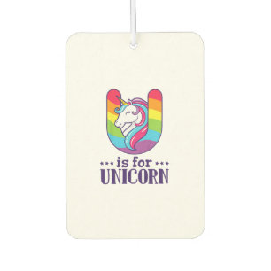 Ambientador Camiseta Kids U Es Para Alfabeto De Unicornio